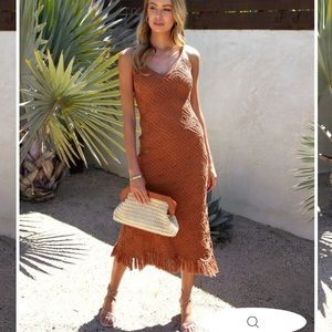 Vici Turks and Caicos Crochet Midi Dress